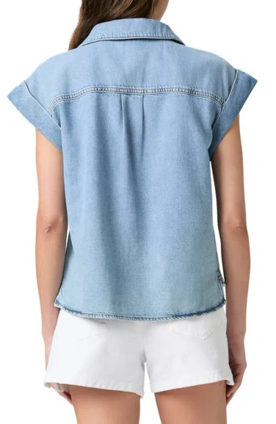 Paige Hadley Denim Button-up Shirt In Blue