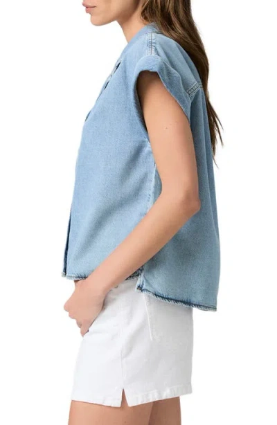 Paige Hadley Denim Button-up Shirt In Blue
