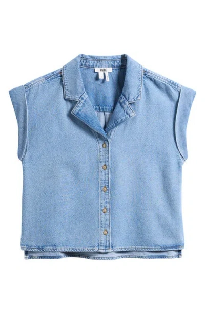 Paige Hadley Denim Button-up Shirt In Blue