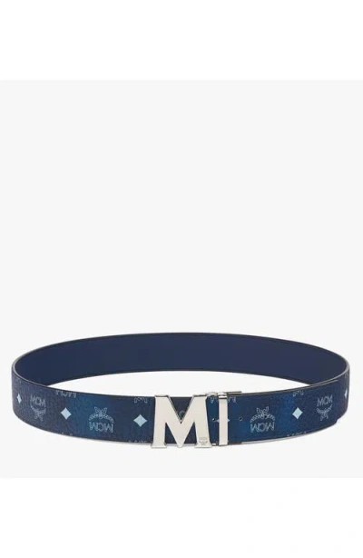 Mcm Claus M Reversible Belt 1.75" In Blue