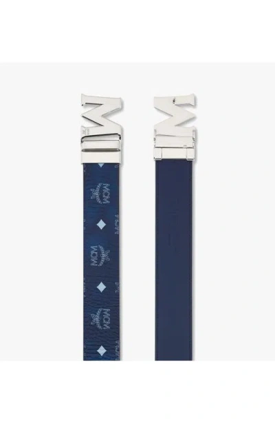 Mcm Claus M Reversible Belt 1.75" In Blue