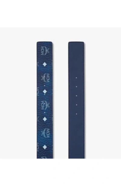 Mcm Claus M Reversible Belt 1.75" In Blue