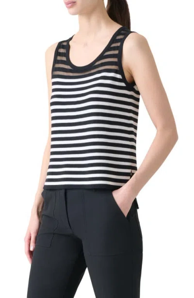 Akris Punto Kodak Stripe Virgin Wool Blend Sweater Tank In Black
