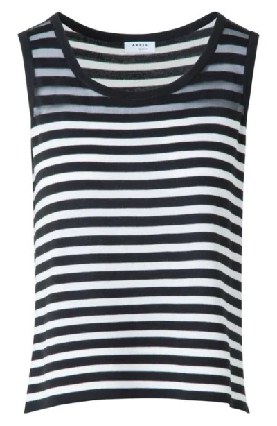 Akris Punto Kodak Stripe Virgin Wool Blend Sweater Tank In Black
