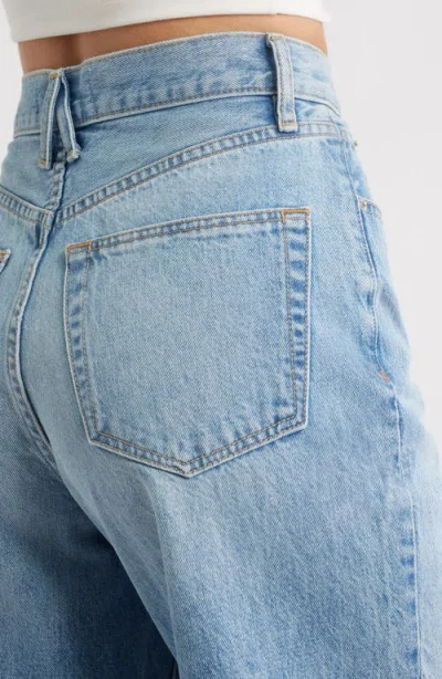 Slvrlake Grace Raw Hem High Waist Ankle Wide Leg Jeans In Blue