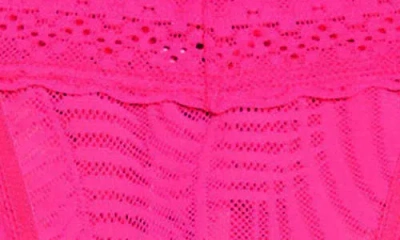 Meundies Allover Lace V-front Thong In Pink