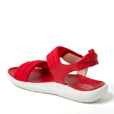 Dearfoams Thea Quarter Strap Sandal In Red