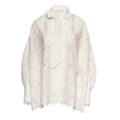 Vasiliki Atelier Women's White Raya Lace Top