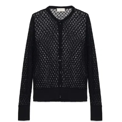 Peraluna Women's Addison Openwork Knit Cardigan In Black
