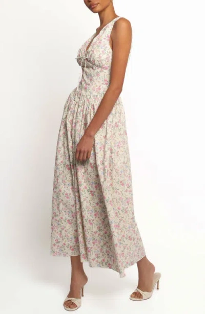 Petal And Pup Petal & Pup Veda Floral Print Sleeveless Maxi Dress In Gray