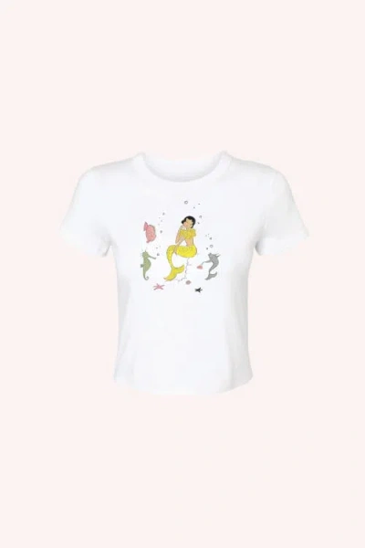 Anna Sui Mermaid Baby Tee In White