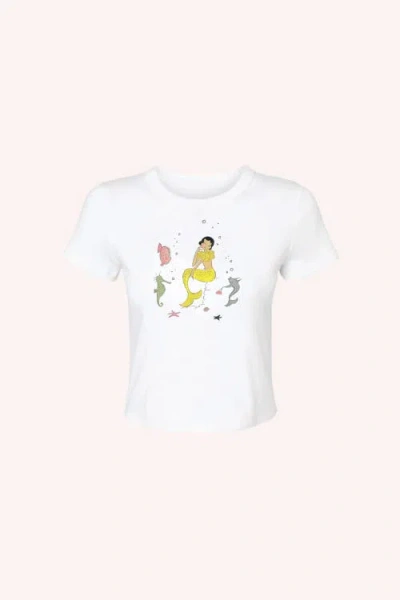 Anna Sui Mermaid Baby Tee In White