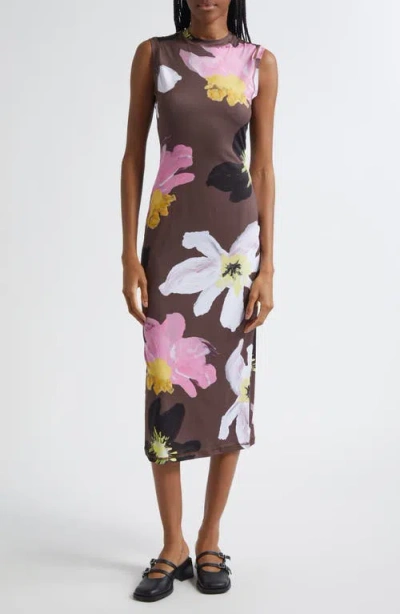 Stine Goya Floral Jersey Tank Dress In Multi