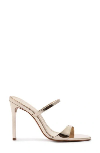 Schutz Jessica Metallic Slide Sandal In Gold