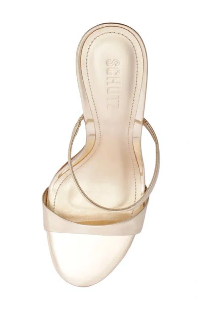 Schutz Jessica Metallic Slide Sandal In Gold