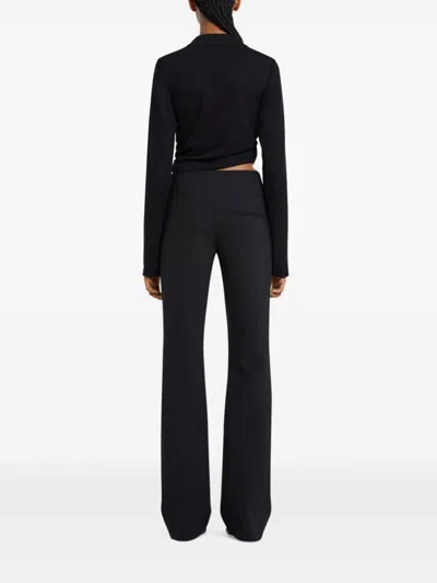 Courrèges Cropped Top With Polo Collar In Black