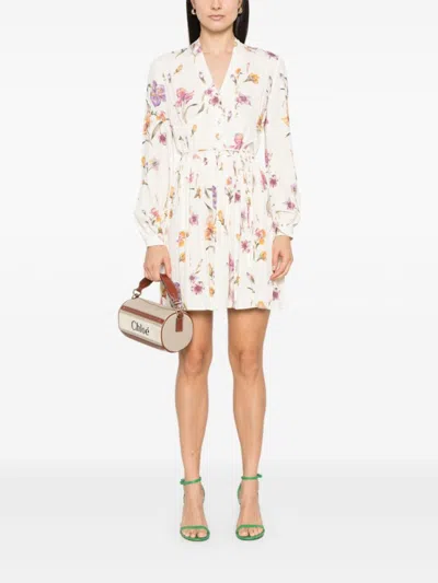 Twinset Twin-set Neutrals Floral Print Mini Dress