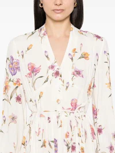 Twinset Twin-set Neutrals Floral Print Mini Dress