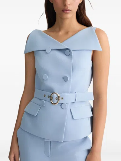 Liu •jo Liu Jo Sky Blue Jacket With Structured Silhouette And Peplum Hem In Blue