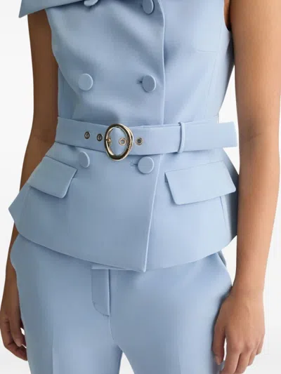 Liu •jo Liu Jo Sky Blue Jacket With Structured Silhouette And Peplum Hem In Blue