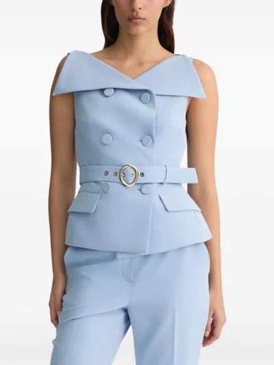 Liu •jo Liu Jo Sky Blue Jacket With Structured Silhouette And Peplum Hem In Blue
