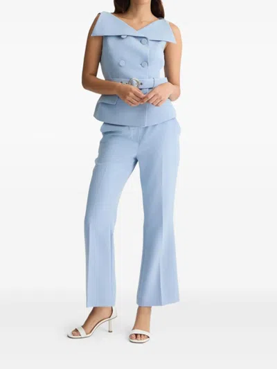 Liu •jo Liu Jo Sky Blue Jacket With Structured Silhouette And Peplum Hem In Blue