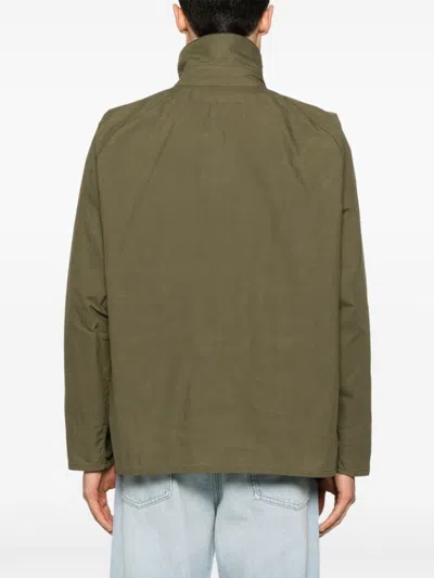 Barbour Ivy Green Jacket With Press-stud Fastening In Green