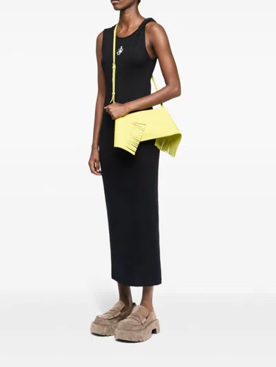 Jw Anderson Anchor Logo Twist Strap Rib Tank Dress In Black