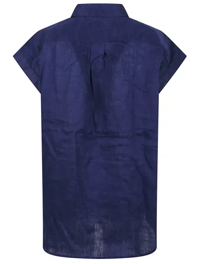 Polo Ralph Lauren Midnight Royal Linen Shirt With Classic Collar In Blue