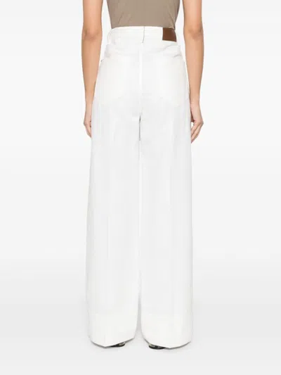 Brunello Cucinelli Women Linen And Cotton Loose Pants In White