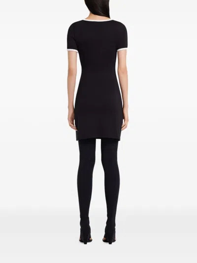 Courrèges Signature Contrast T-shirt In Black