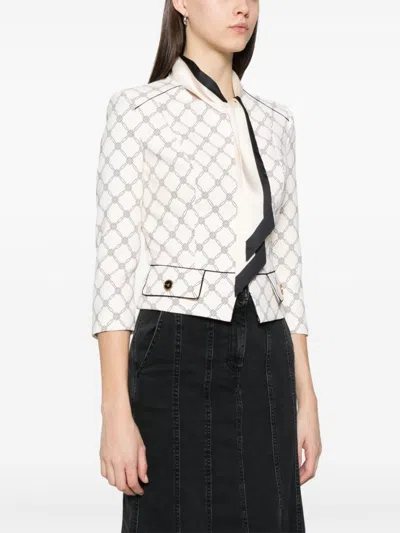 Elisabetta Franchi Light Beige Tailored Jacket In White