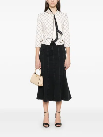 Elisabetta Franchi Light Beige Tailored Jacket In White