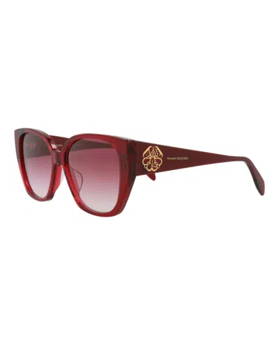 Alexander Mcqueen Cat Eye Frame Gradient Sunglasses In Red