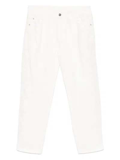 Ermanno Scervino White Trousers With Front Button Closure In White