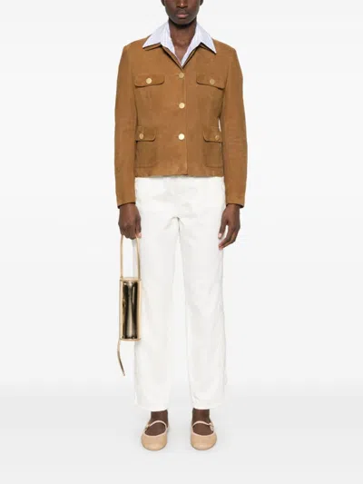 Ermanno Scervino White Trousers With Front Button Closure In White