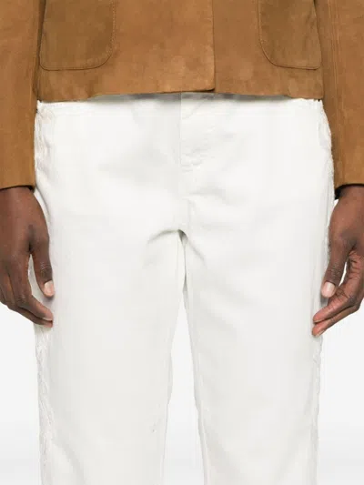 Ermanno Scervino White Trousers With Front Button Closure In White