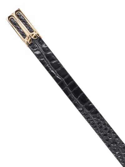 Victoria Beckham Jumbo Frame Belt In Black