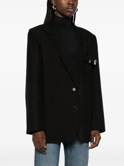 Coperni Nero Tailored Blazer With Unique Embellished Pocket In Black