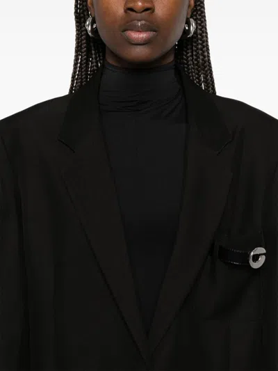Coperni Nero Tailored Blazer With Unique Embellished Pocket In Black