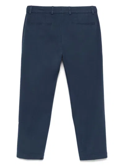 Pt Torino Tailored Blue Trousers With Mid-rise Waist In Blue