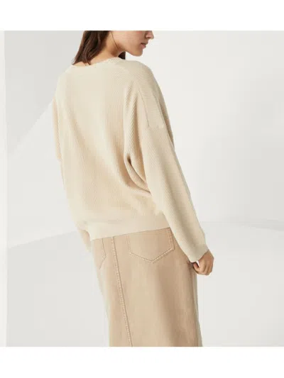 Brunello Cucinelli Light Beige Sweater With Ribbed Details In Neutral