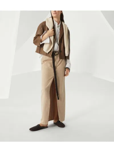 Brunello Cucinelli Light Beige Sweater With Ribbed Details In Neutral