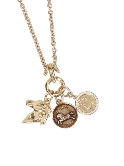 Chloé Necklace With Horse Head Pendant In Gold