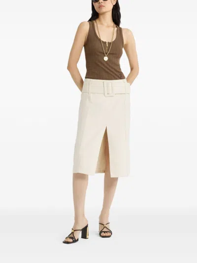 Patou Brown Scoop-neck Ribbed Tank Top In Brown