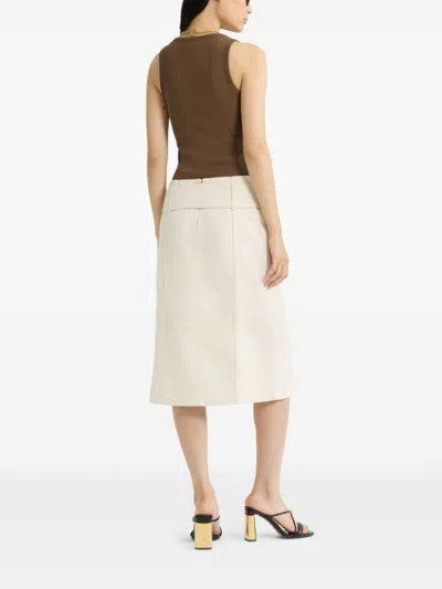 Patou Brown Scoop-neck Ribbed Tank Top In Brown