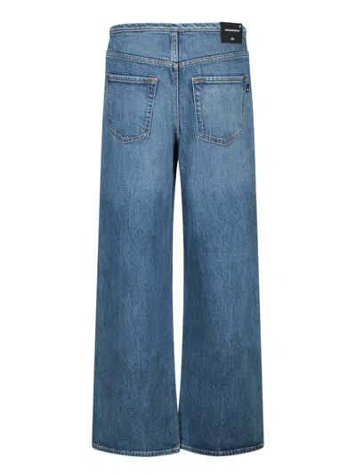 7 For All Mankind Wide-leg Jeans With Vintage Wash In Blue