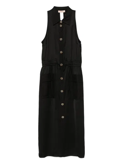 Twinset Midi Dress With Clumsy Logo In Black