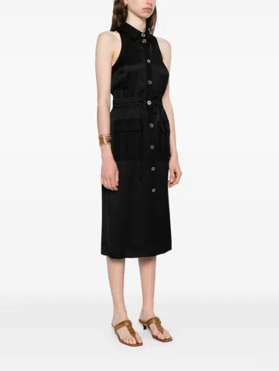 Twinset Midi Dress With Clumsy Logo In Black