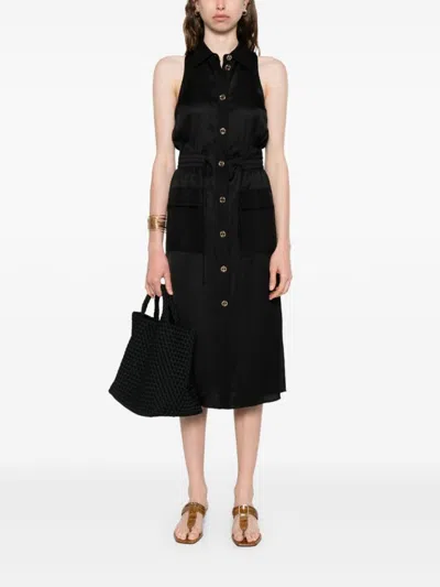 Twinset Midi Dress With Clumsy Logo In Black
